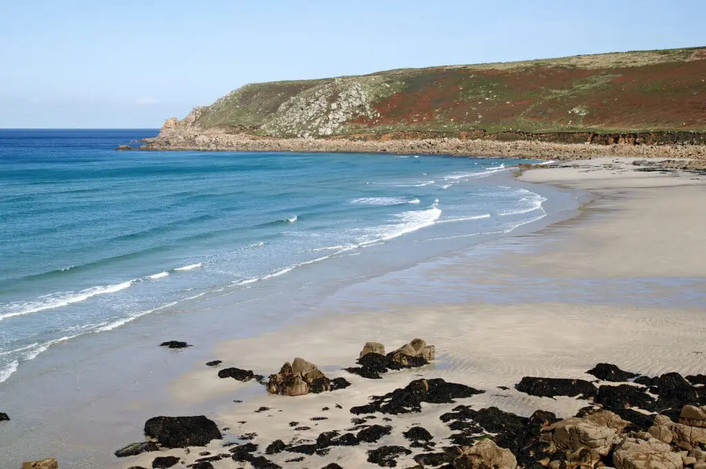 Gwynver Beach In Cornwall
