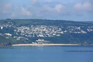 Carbis Bay Town Above St Ives Bay, Cornwall