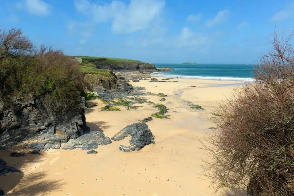 Sandy dunes at Harlyn Bay Beach, near Padstow, Cornwall