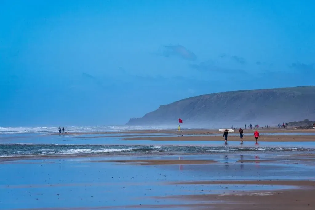 Low tide on a summer’s day at Summerleaze Beach, Bude, Cornwall