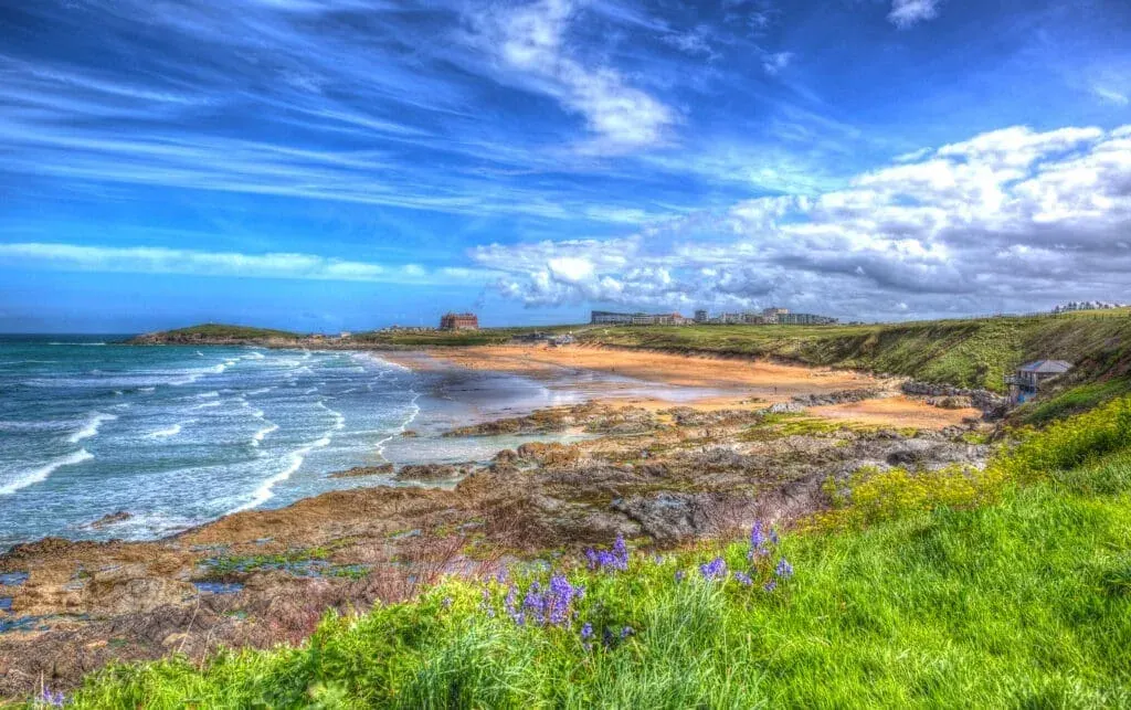 Fistral Beach with the Headland Bay Hotel in the background, Newquay, Cornwall
