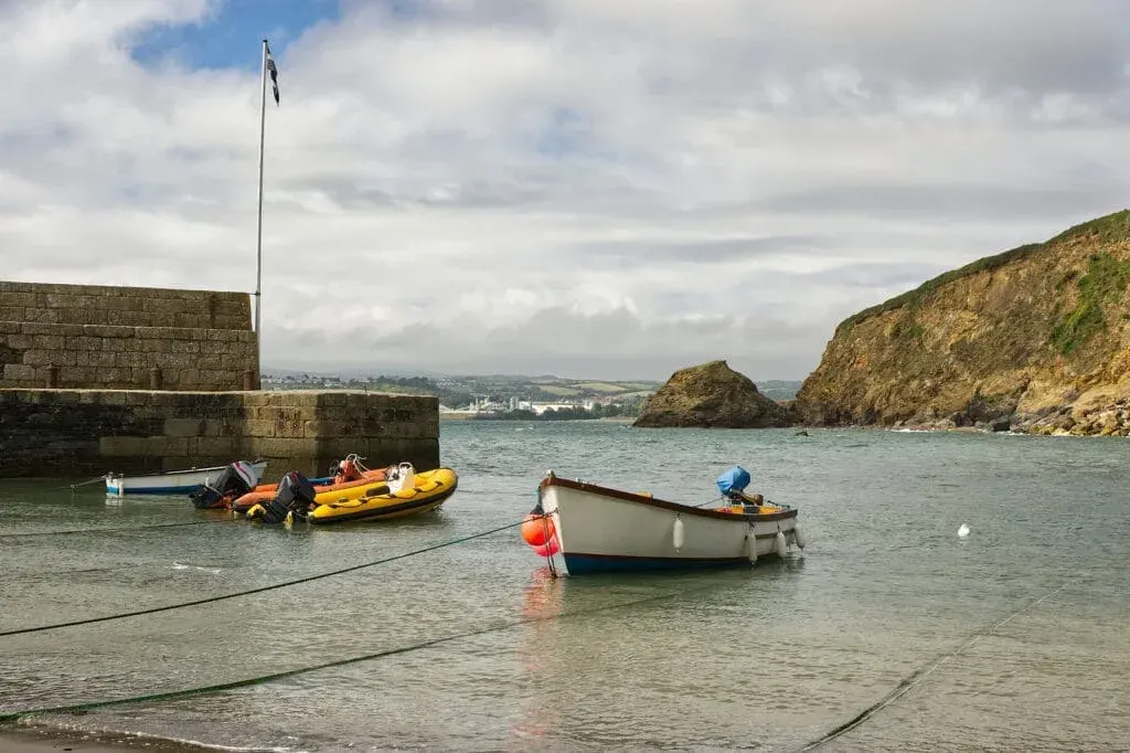 Polkerris Beach and harbour, near Fowey, Cornwall