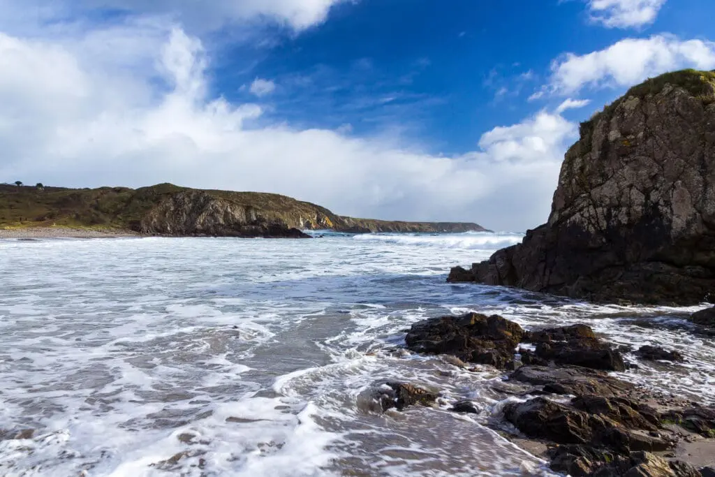 High tide at Kennack Sands Beach, Lizard Peninsula, Cornwall