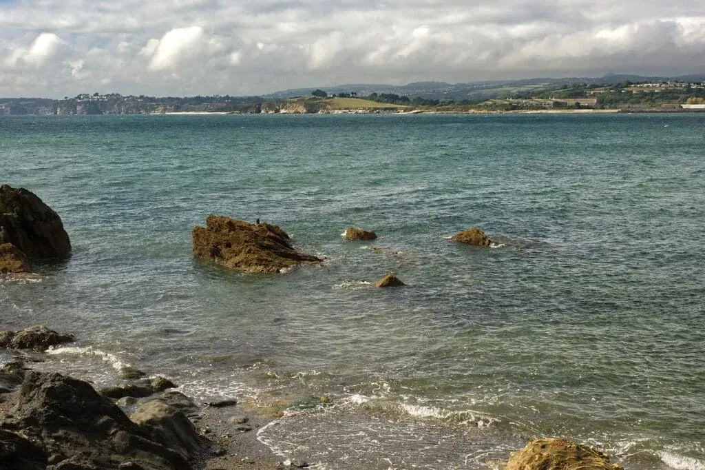 Coastline from Polkerris Beach, Fowey, Cornwall