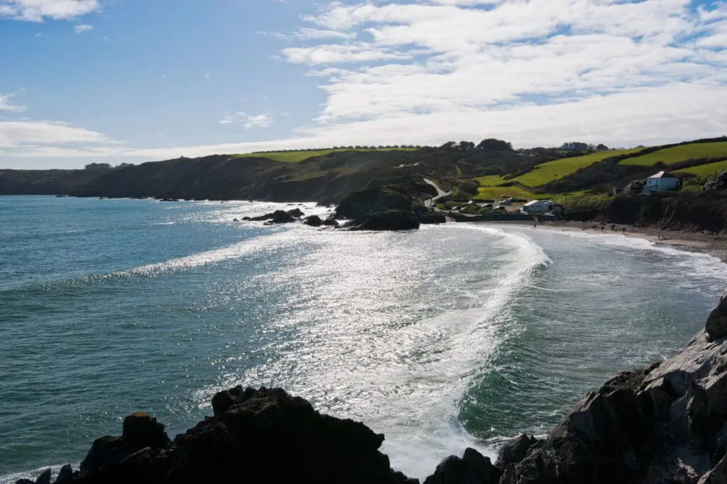 Kennack Sands Beach, Cornwall - photo taken from the clifftop