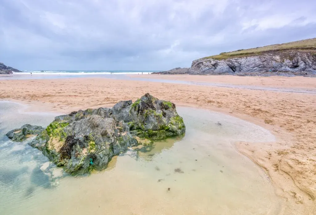Low tide at Polly Joke beach, near Newquay, Cornwall