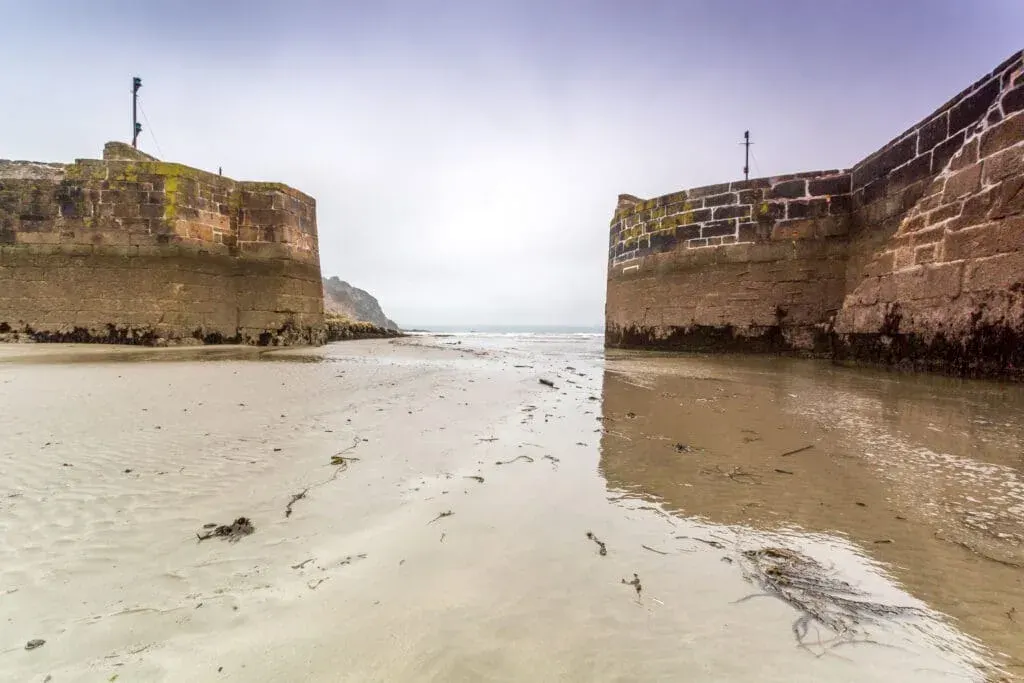 Charlestown Harbour, next to the beach, near St Austell, Cornwall