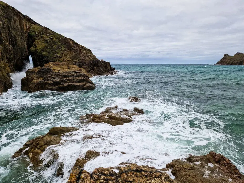 An overcast afternoon at Nanjizal Beach, Cornwall