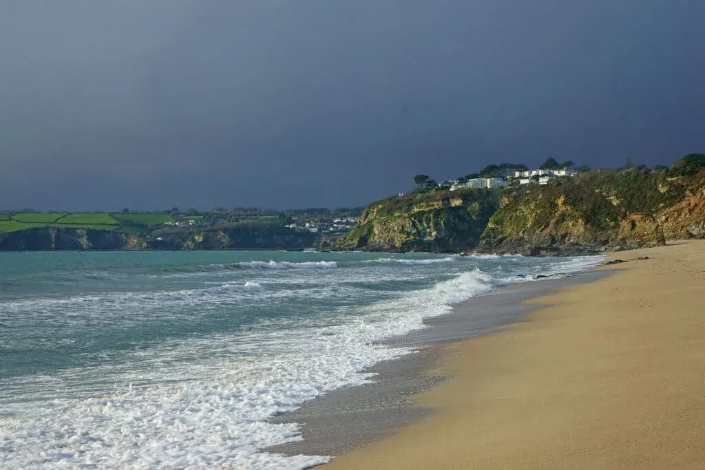 The Cornish Riviera and the stunning coastline at Carlyon Bay Beach
