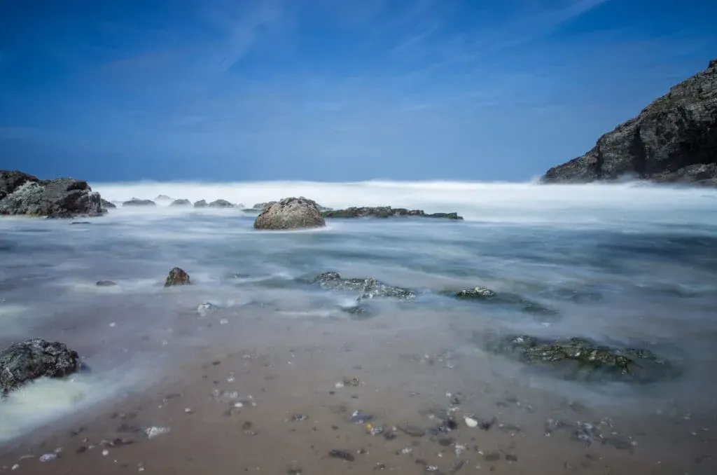A spring morning at Chapel Porth Beach, St Agnes, Cornwall
