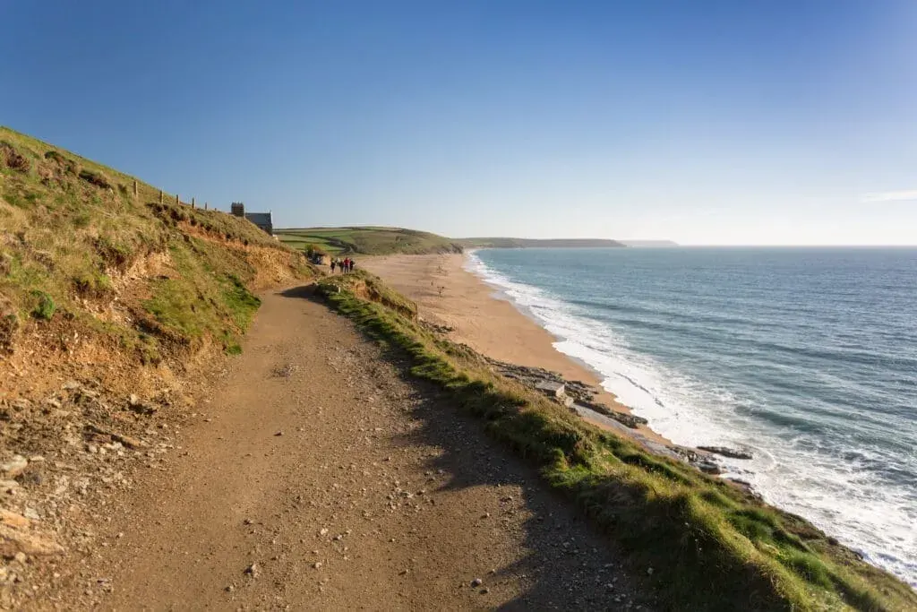 The coast path overlooking Porthleven Beach, Helston, Cornwall