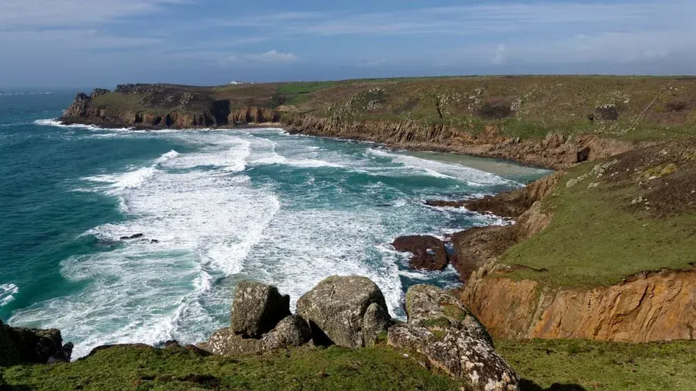 Nanjizal Beach (also known as Mill Bay) from the Coast Path, Cornwall