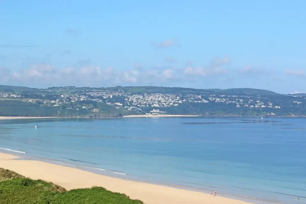Carbis Bay Beach taken from Hayle Beach in Cornwall